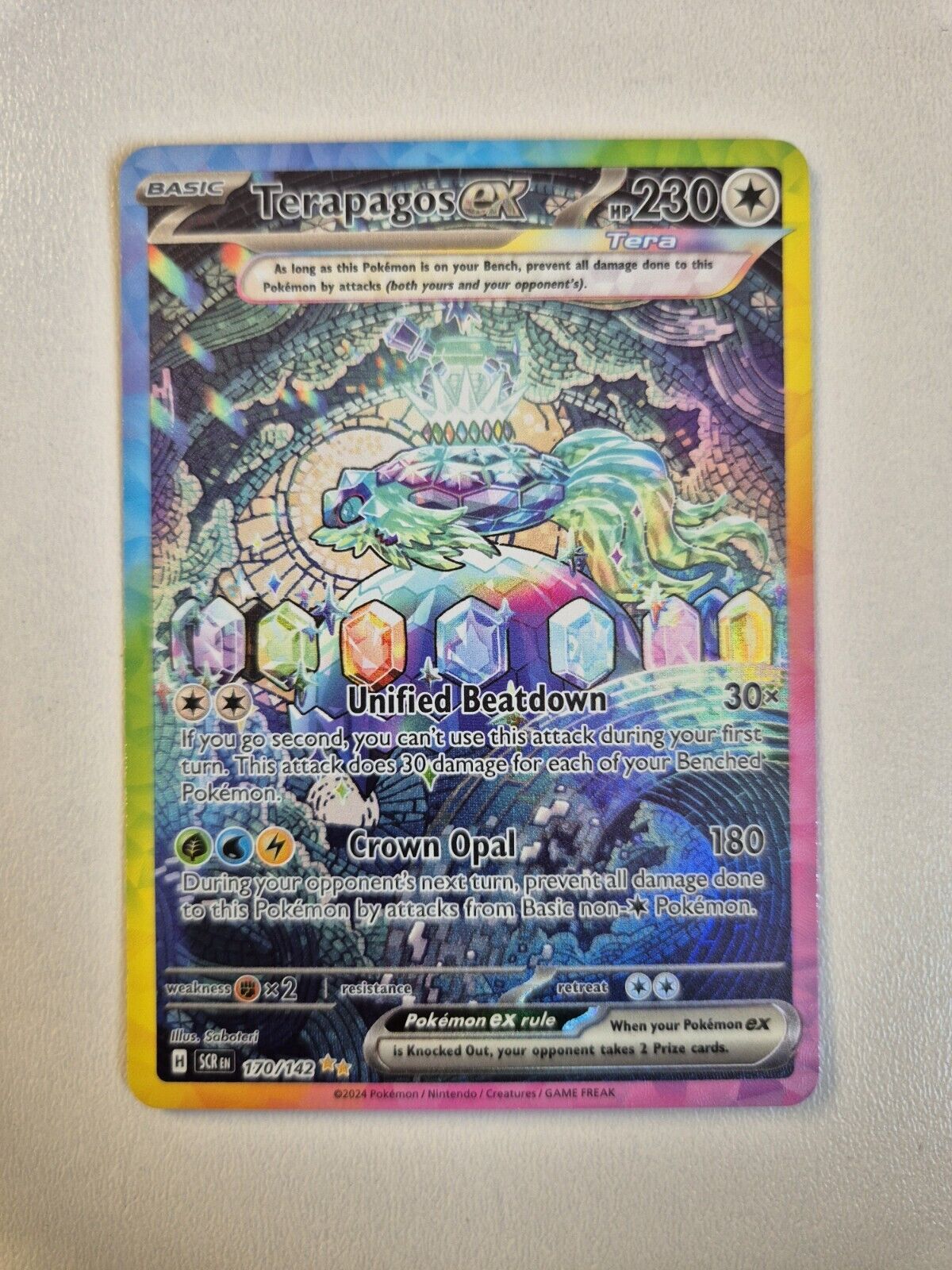 Terapagos ex 170/142 Special Illustration Rare Stellar Crown Pokemon TCG Rainbow