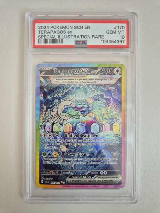 PSA 10 Terapagos Ex 170/142 Stellar Crown Special Illustration Rare Pokemon Card