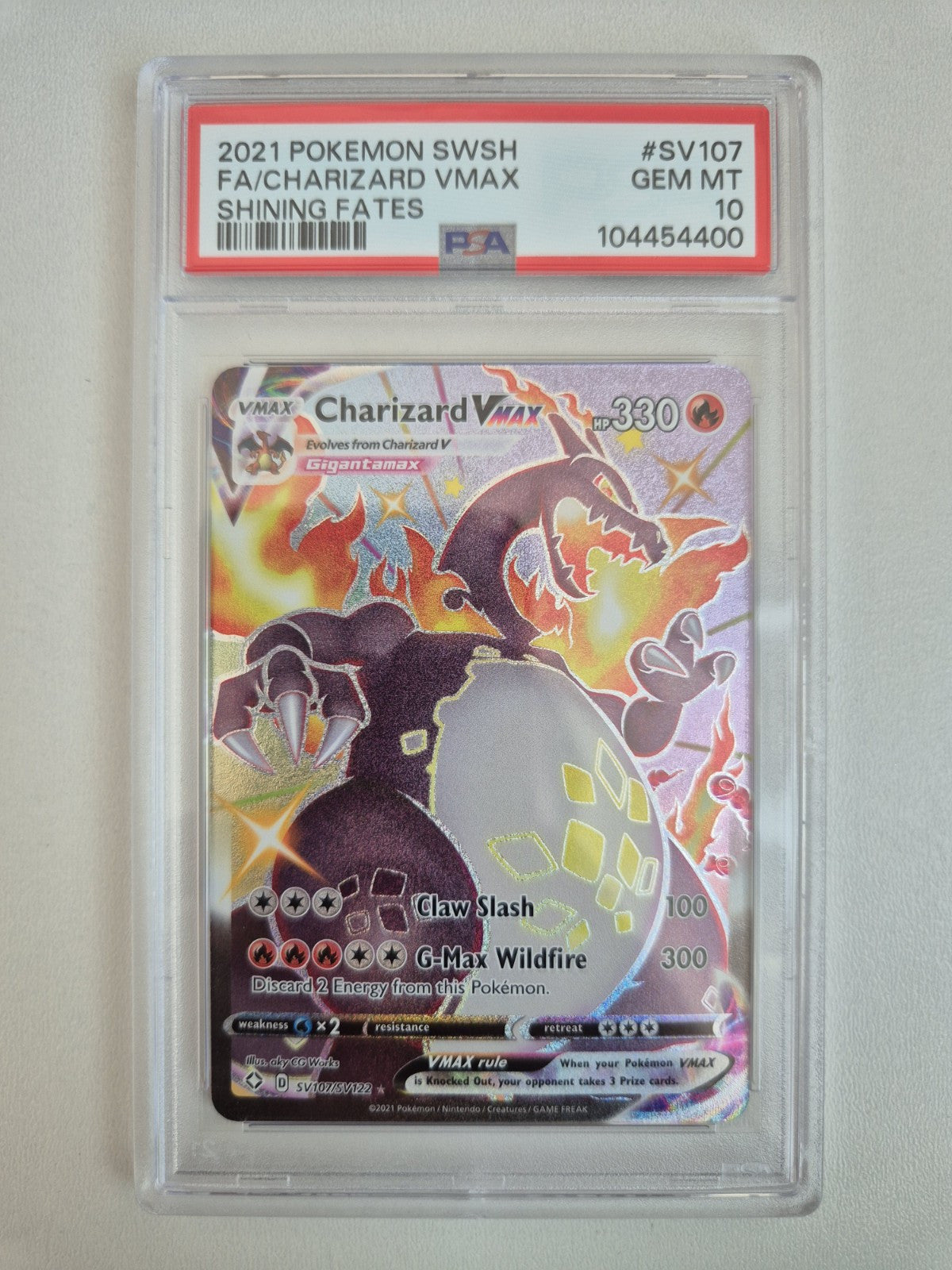 PSA 10 Charizard VMAX Shining Fates SV107/SV122 Pokemon Ultra Rare GEM MINT