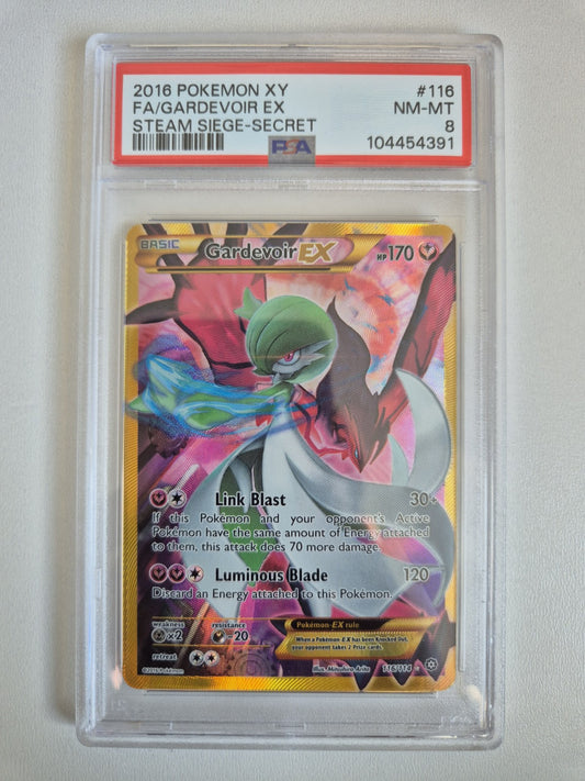 PSA 8 GARDEVOIR EX #116 2016 Pokemon Full Art Pokemon XY Steam Siege NM-MT