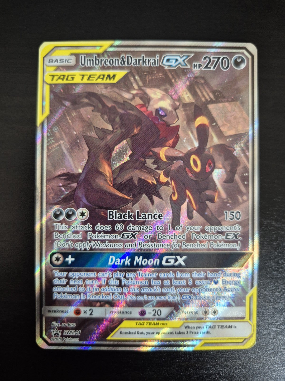 Pokémon Umbreon & Darkrai GX SM241 Promo Pokemon Card Near Mint Condition