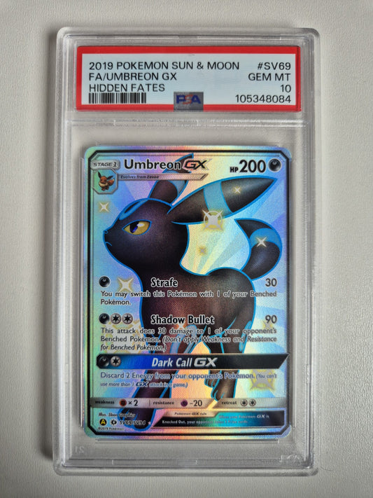 PSA 10 Umbreon GX 2019 Hidden Fates SV69/SV94 Full Art Pokemon TCG GEM MINT
