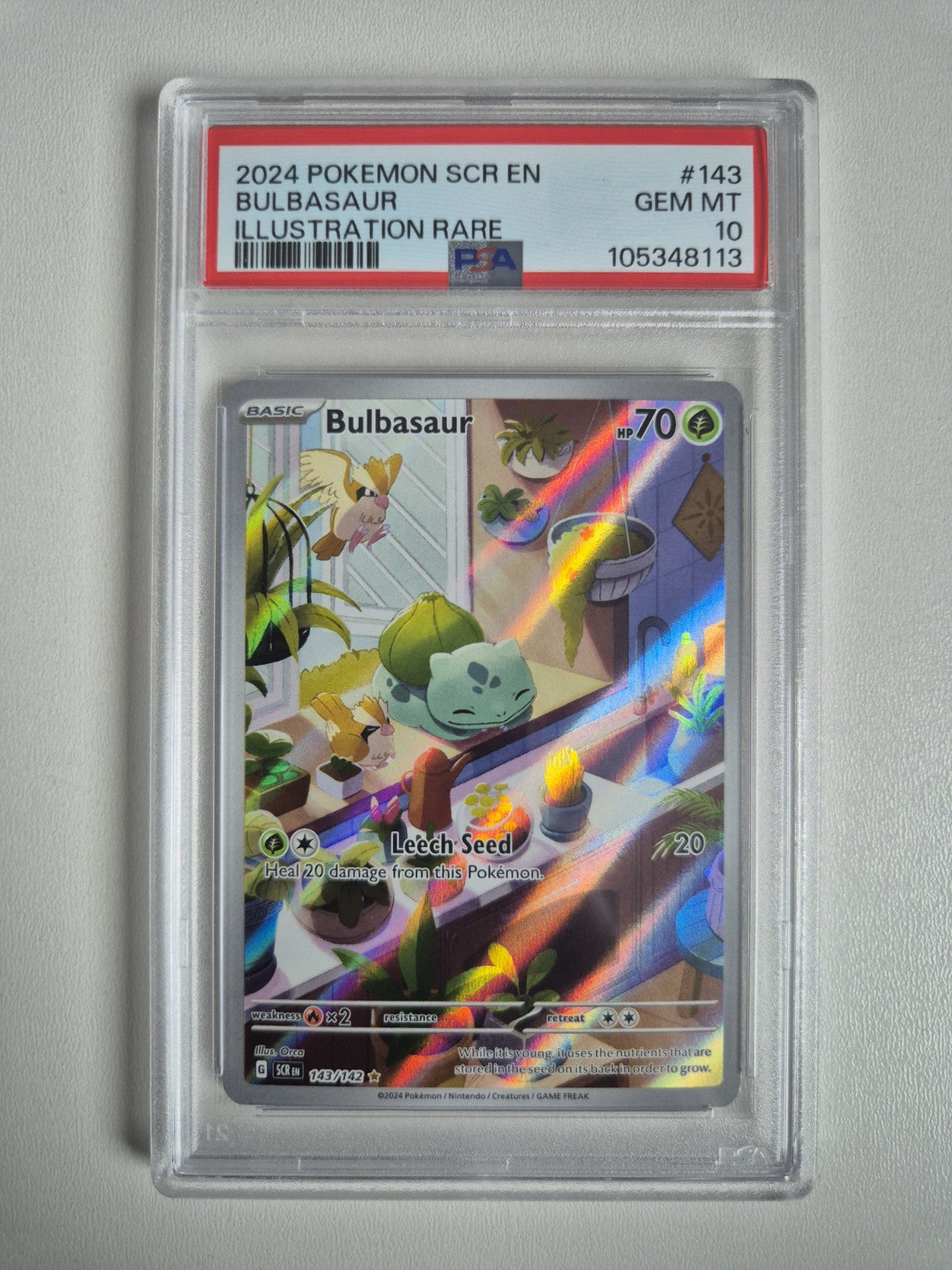PSA 10 Bulbasaur 143/142 Stellar Crown Illustration Rare Pokemon Card GEM MINT