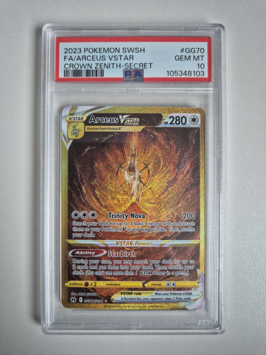 PSA 10 Arceus VSTAR GG70 Full Art Secret Rare Crown Zenith 2023 Pokemon GEM MINT