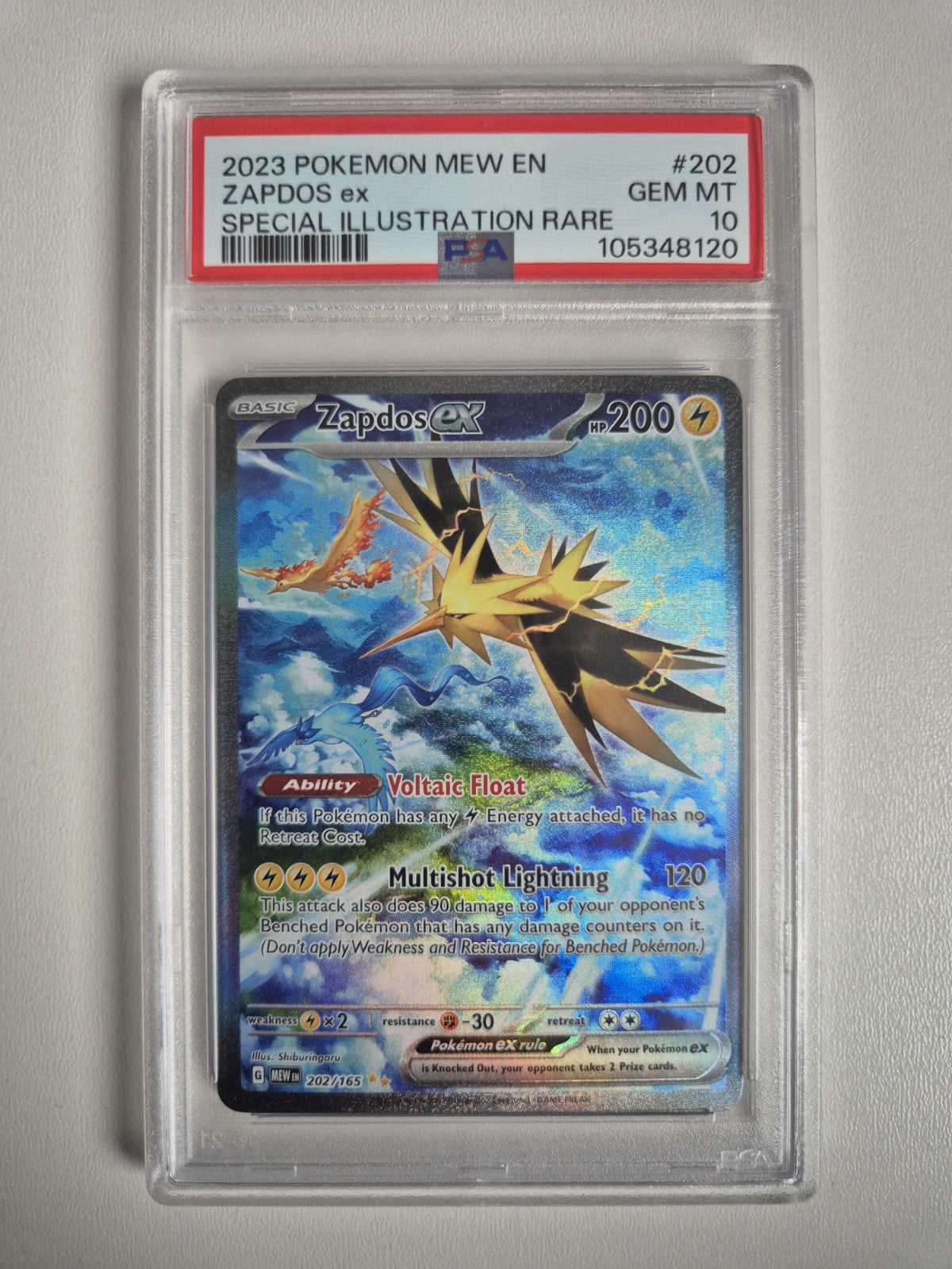 PSA 10 Zapdos EX 202/165 Special Illustration Rare Scarlet & Violet 151 Pokemon