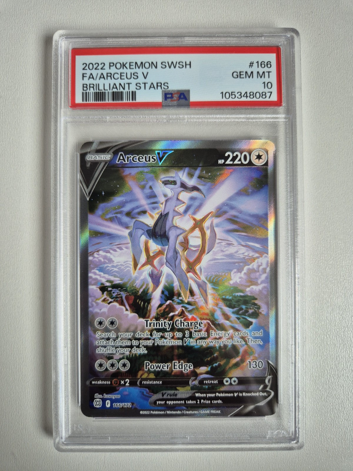 PSA 10 Arceus V 166/172 Brilliant Stars Alternate Art 2022 Pokemon GEM MINT