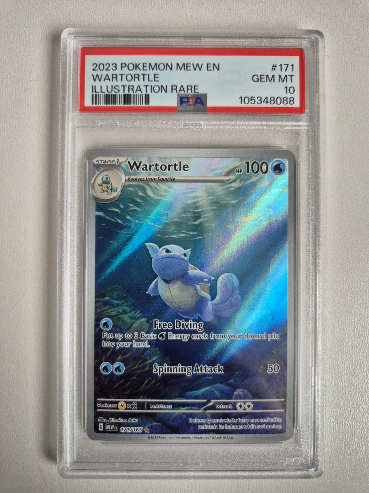 PSA 10 Wartortle Illustration Rare 171/165 Pokemon 151 English 2023 GEM MINT