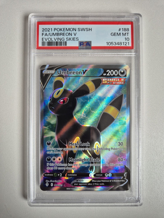 PSA 10 Umbreon V Evolving Skies 188/203 Full Art Pokémon TCG GEM MINT