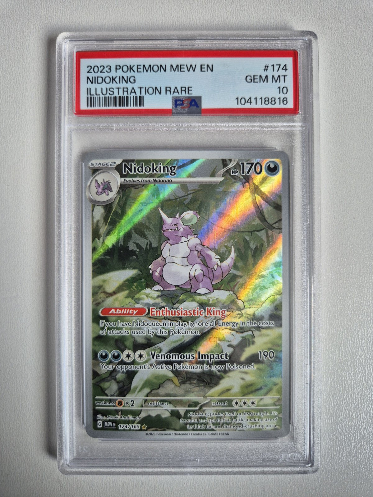 PSA 10 Nidoking 174/165 Illustration Rare S&V 151 English Pokemon TCG GEM MINT