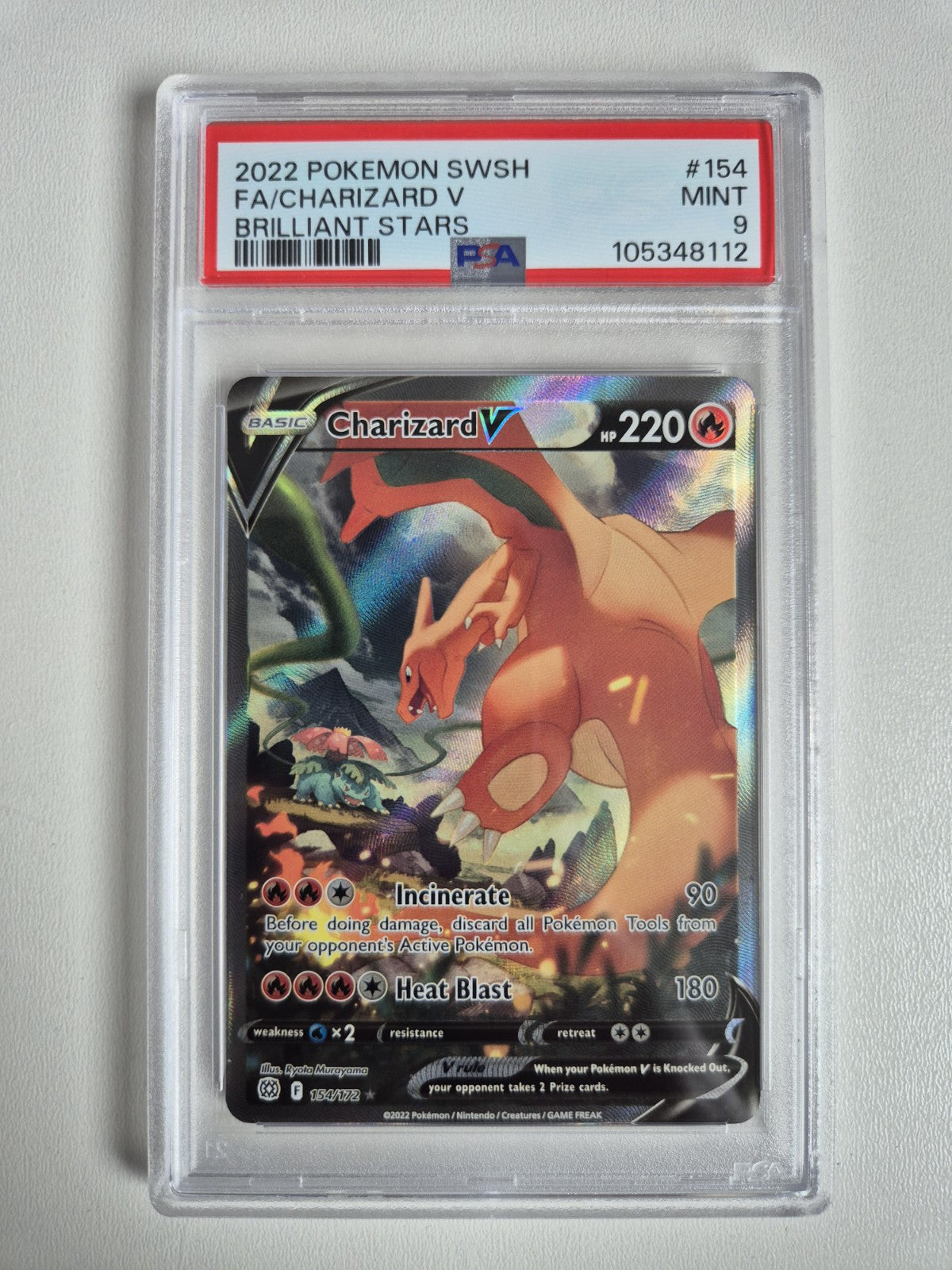 PSA 9 Charizard V 154/172 Brilliant Stars Alternate Art Pokemon Ultra Rare MINT
