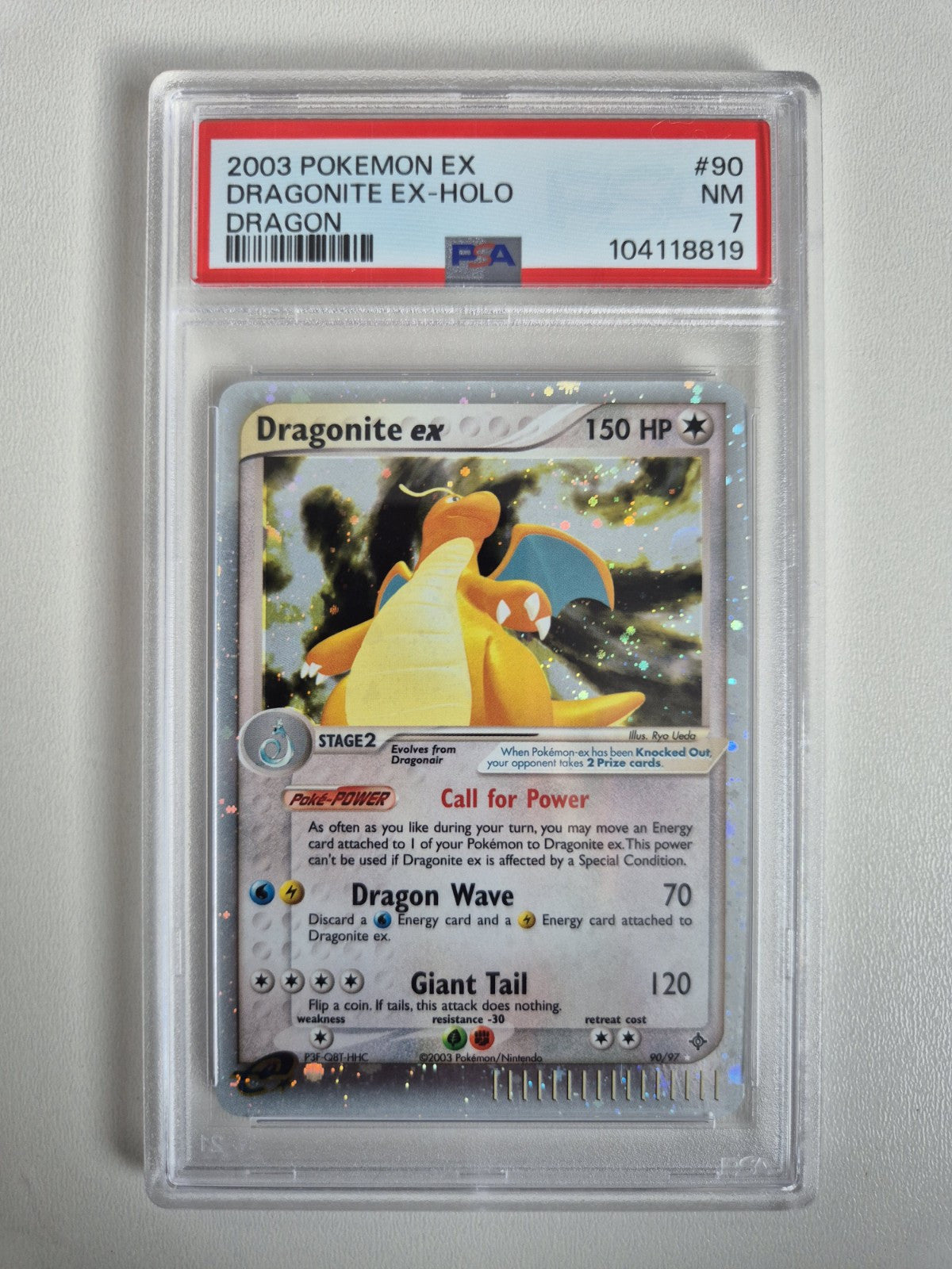 PSA 7 Dragonite ex 90/93 Holo 2003 Pokemon TCG EX Dragon NEAR MINT