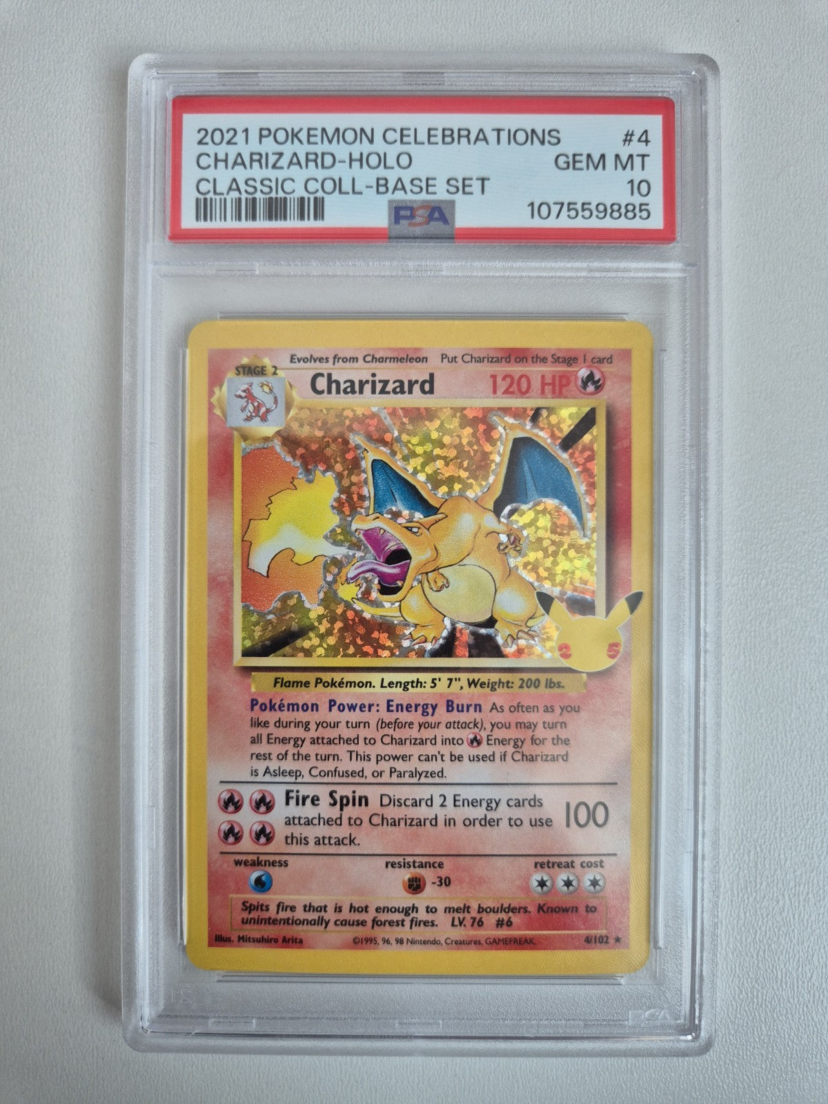 PSA 10 Charizard 4/102 Celebrations Ultra Rare Pokémon TCG GEM MINT