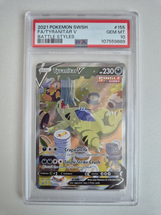 PSA 10 Tyranitar V 155/163 Alternate Art Battle Styles Pokémon TCG GEM MINT