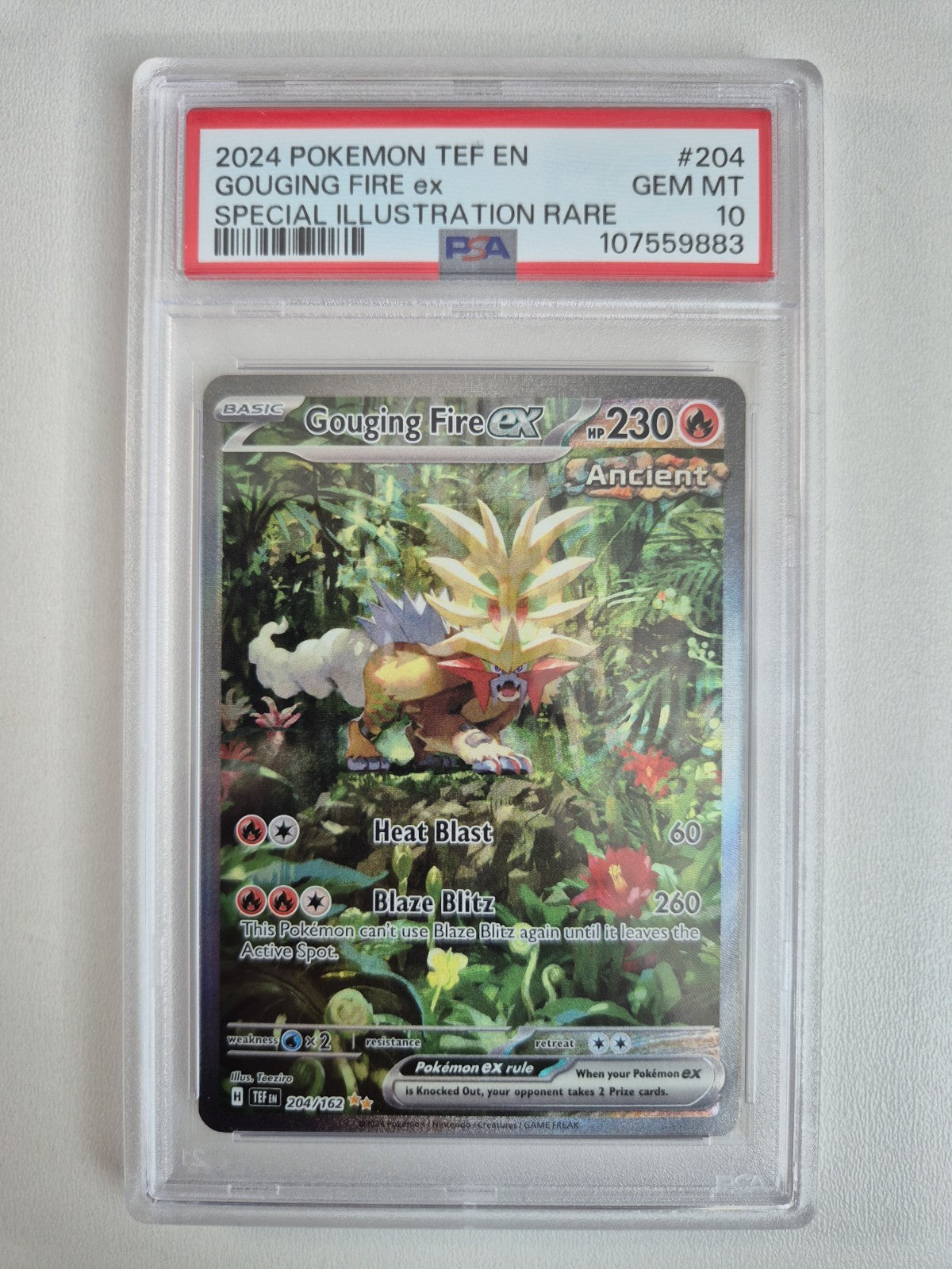 PSA 10 Gouging Fire Special Illustration Rare Temporal Forces 204/162 GEM MINT