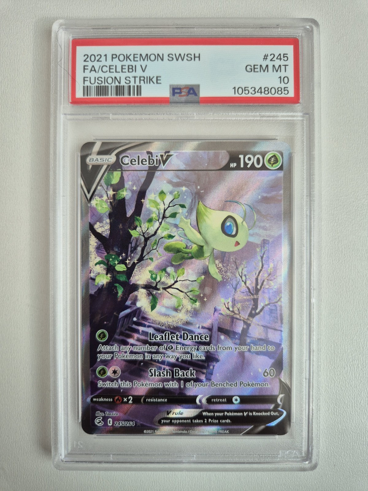 PSA 10 Celebi V 245/264 Alternate Full Art Fusion Strike Pokemon TCG GEM MINT