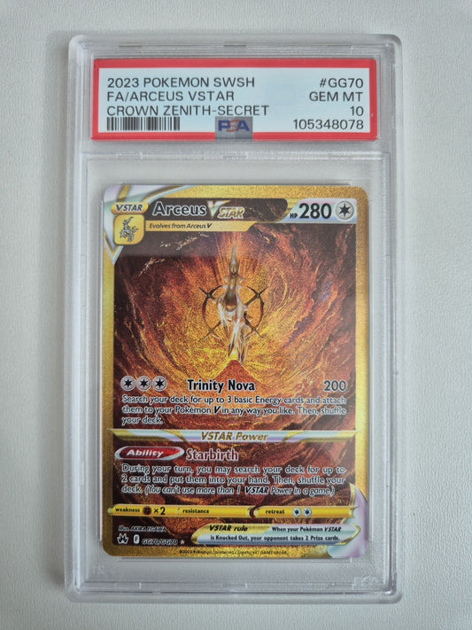 PSA 10 Arceus VSTAR GG70 Full Art Secret Rare Crown Zenith Pokemon TCG GEM MINT