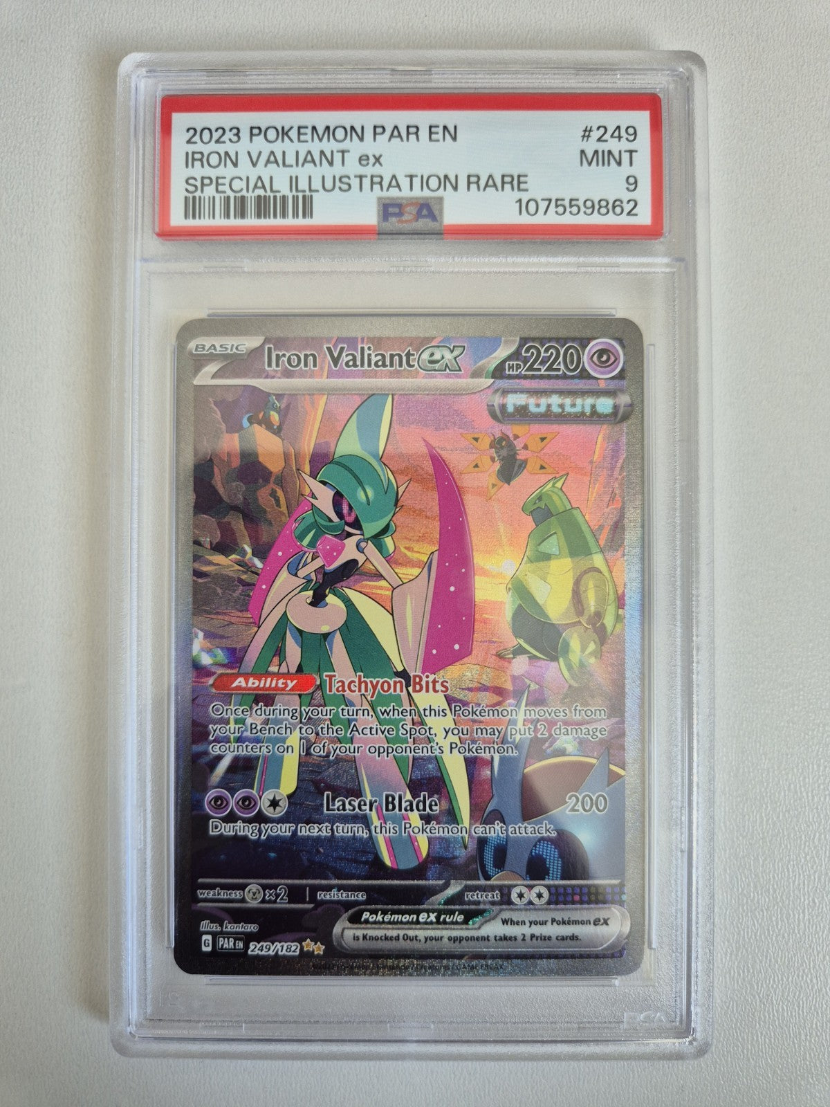 PSA 9 Iron Valiant ex Paradox Rift 249/182 Special Illustration Rare Pokémon