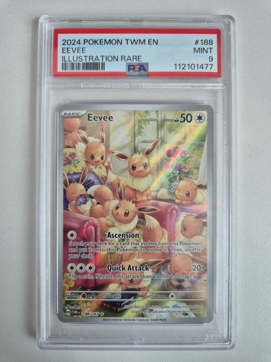 PSA 9 Eevee 188/167 Illustration Rare Twilight Masquerade Pokemon TCG MINT