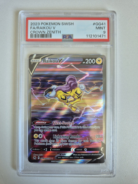 PSA 9 Raikou V Crown Zenith Full Art GG41/GG70 Holo Ultra Rare MINT