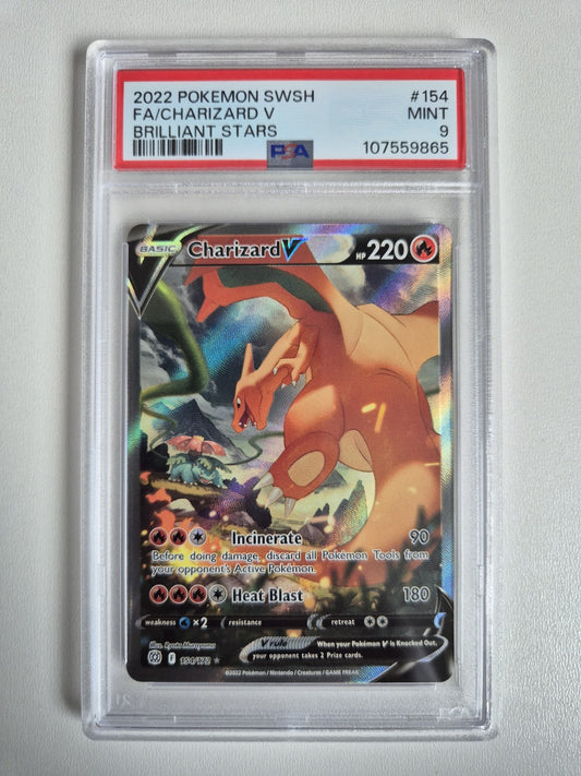 PSA 9 Charizard V 154/172 Brilliant Stars  Alternate Art Pokemon Card MINT