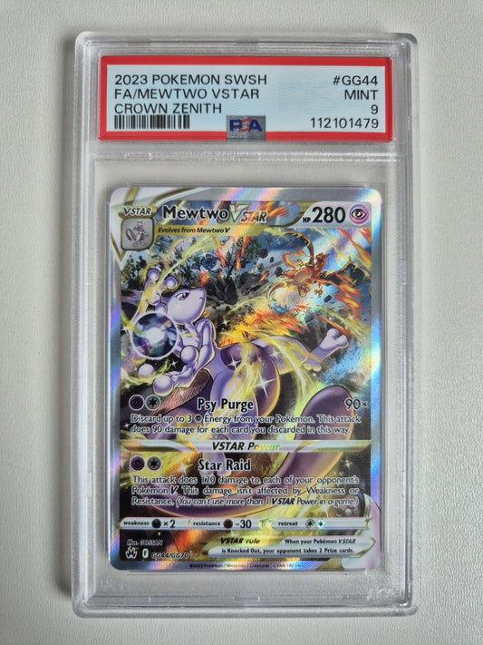 PSA 9 Mewtwo VSTAR GG44/GG70 Crown Zenith Pokemon Full Art Ultra Rare MINT