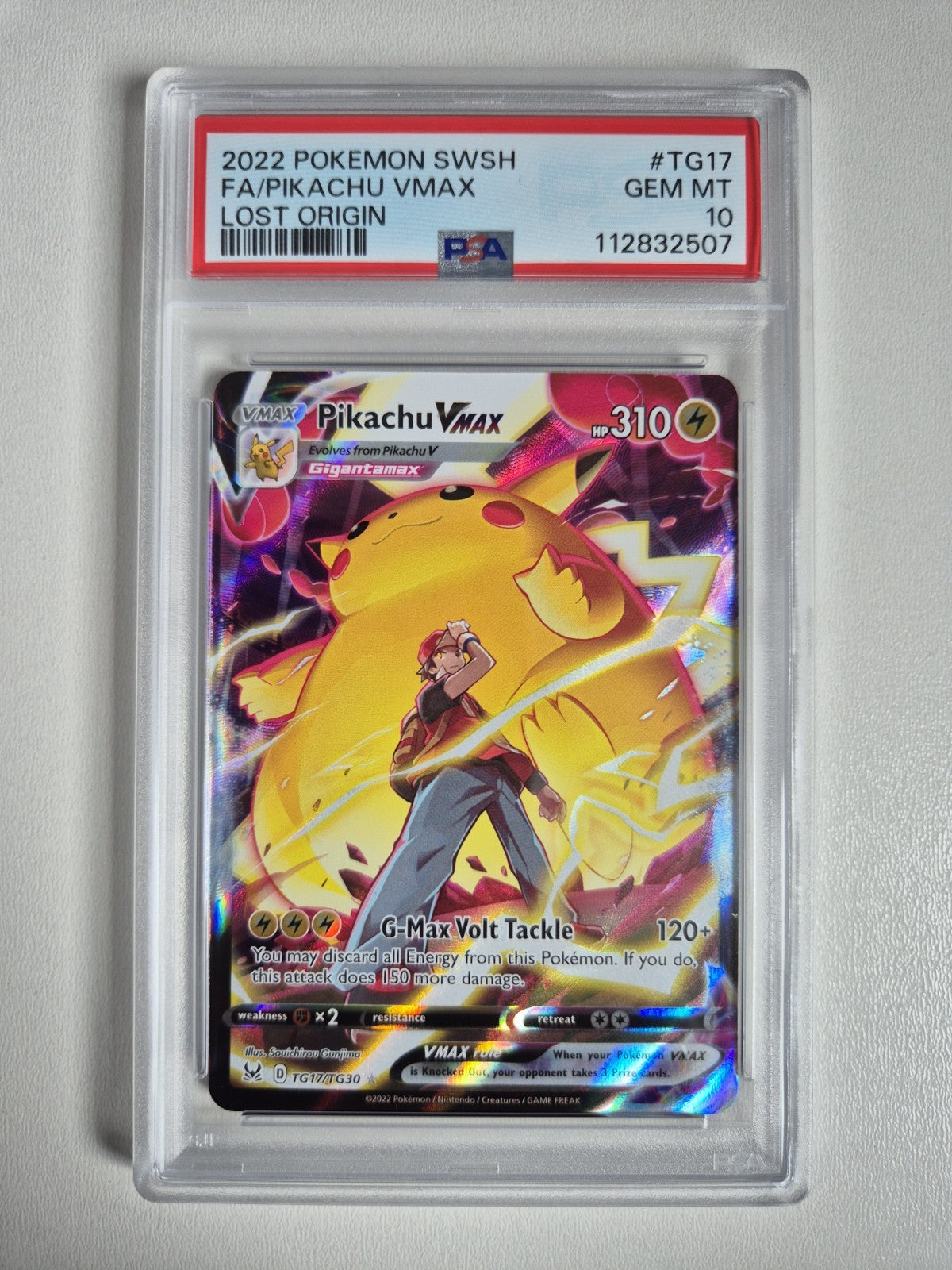 PSA 10 Pikachu VMAX Lost Origin TG17/TG30 Trainer Gallery Holo Pokémon GEM MINT