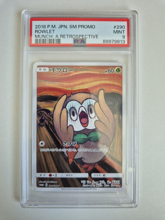 PSA 9 Rowlet 290/SM-P Munch A Retrospective Pokemon Card Japanese Promo 2018 JPN