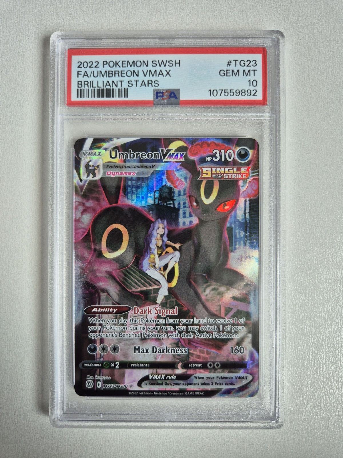 PSA 10 Umbreon VMAX TG23/TG30 Brilliant Stars Pokemon Trainer Gallery GEM MINT