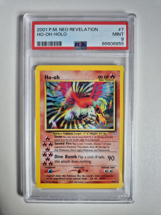 PSA 9 Ho-Oh 7/64 Holo Rare Neo Revelation Pokemon TCG Card WOTC MINT