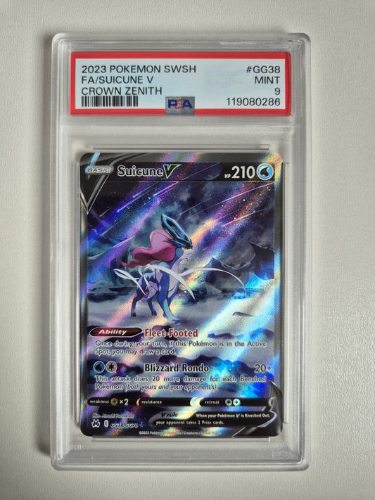 PSA 9 Suicune V GG38/GG70 Crown Zenith Pokemon Galarian Gallery Ultra Rare MINT
