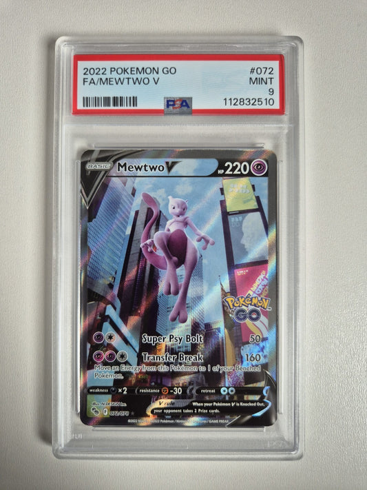 PSA 9 Mewtwo V 072/078 Pokemon GO Alt Art Ultra Rare 2022 Pokemon Card MINT