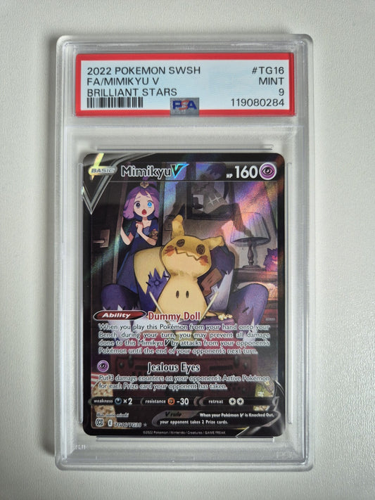 PSA 9 Mimikyu V TG16/TG30 Brilliant Stars Trainer Gallery Pokemon TCG MINT