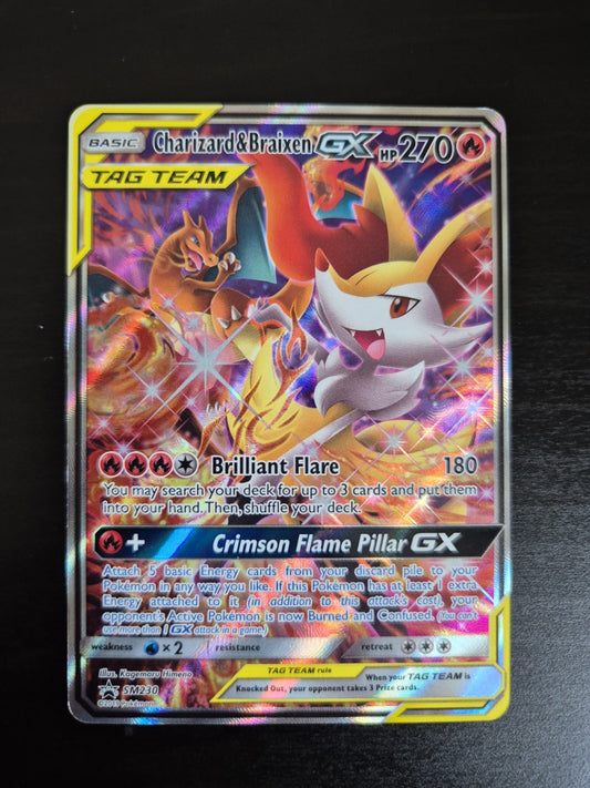 Charizard & Braixen GX SM230 SM Black Star Promo Full Art Pokemon LP Condition