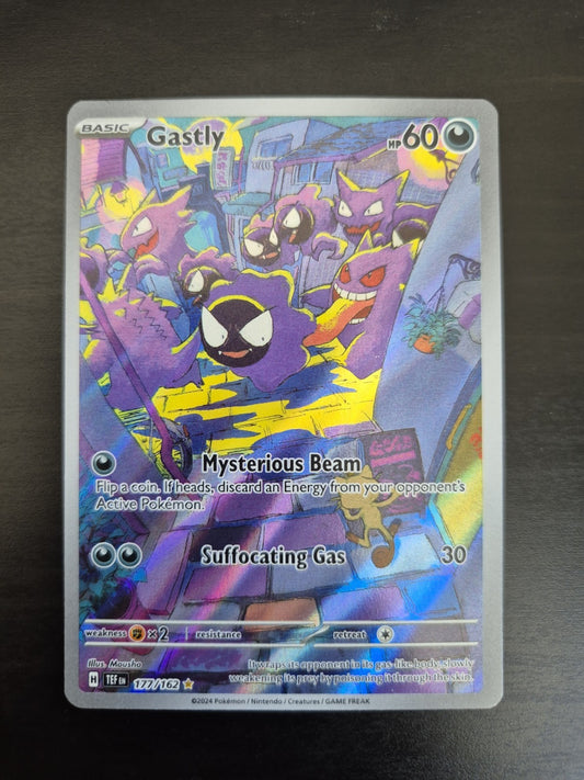 Gastly Holo Illustration Rare 177/162 Temporal Forces Pokemon - READ DESCRIPTION