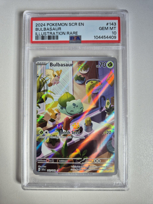 PSA 10 GEM MINT Bulbasaur 143/142 Stellar Crown Illustration Rare Pokemon Card