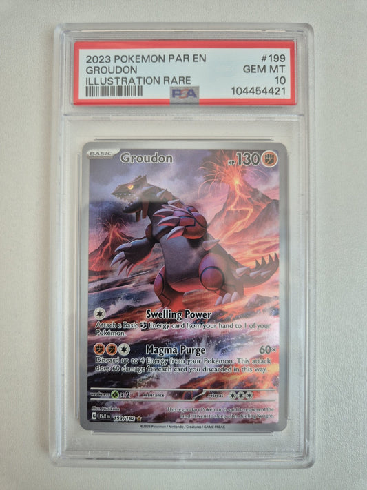 PSA 10 GEM MINT Groudon 199/182 Paradox Rift 2023 Illustration Rare Pokemon