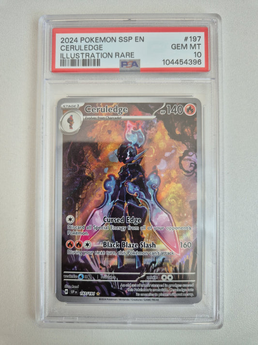 PSA 10 Ceruledge 197/191 Surging Sparks Illustration Rare Pokémon GEM MINT