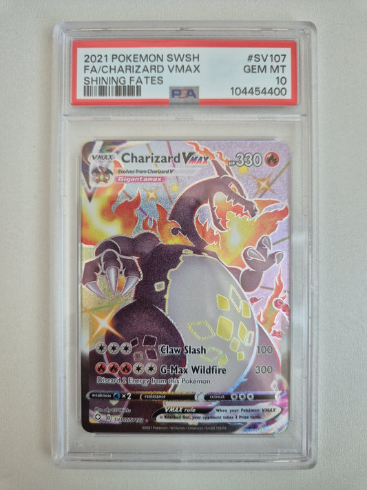 PSA 10 Charizard VMAX Shining Fates SV107/SV122 Pokemon Ultra Rare GEM MINT