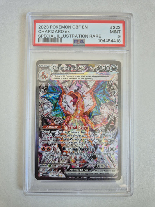 PSA 9 Charizard ex Sv03: Obsidian Flames 223/197 Holo Pokémon TCG - MINT
