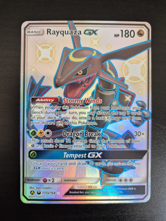 Rayquaza GX 177A/168 Hidden Fates Shiny Full Art Pokemon Near Mint (See Pics)