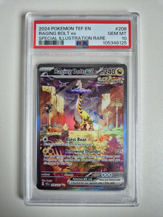 PSA 10 Raging Bolt ex 208/162 Temporal Forces SIR Pokémon TCG GEM MINT