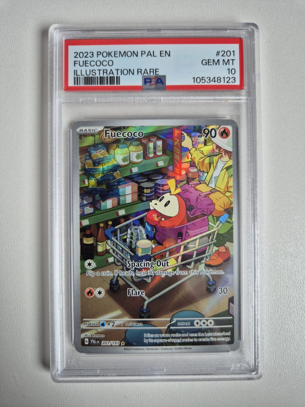 PSA 10 Fuecoco 201/193 Sv02: Paldea Evolved Illustration Rare Pokemon GEM MINT
