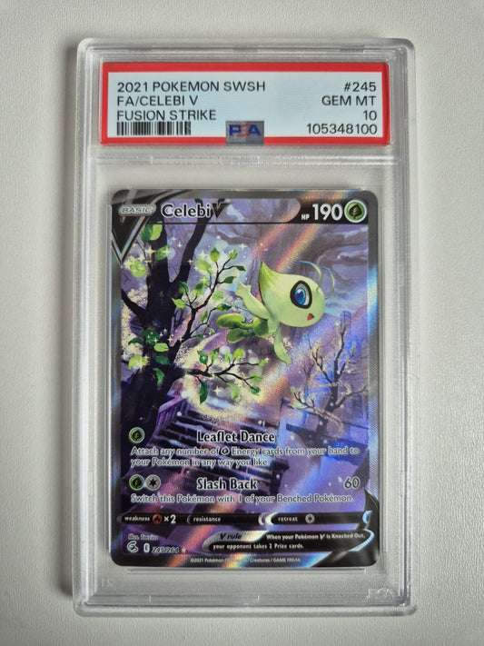 PSA 10 Celebi V 245/264 Alternate Full Art Fusion Strike 2021 Pokemon Gem Mint
