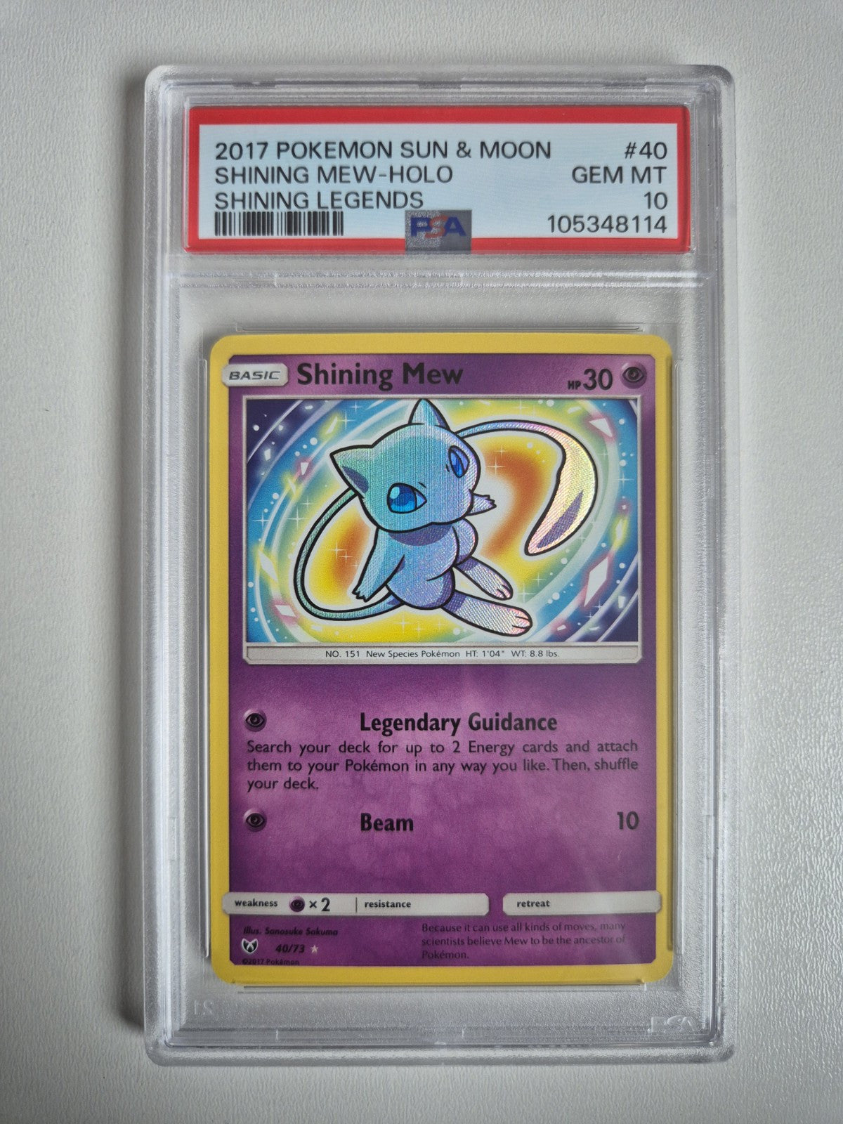 PSA 10 Shining Mew Shining Legends Ultra Rare Holo #40 Pokemon Gem Mint