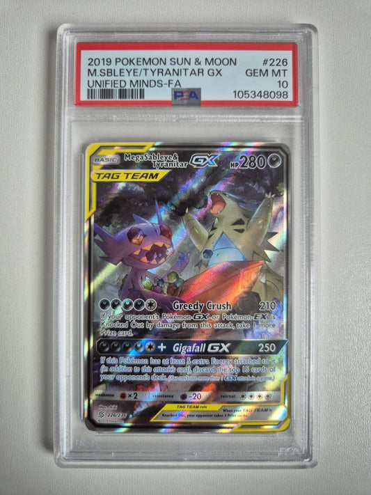 PSA 10 Mega Sableye & Tyranitar GX 226/236 Sun & Moon Unified Minds Pokemon MINT