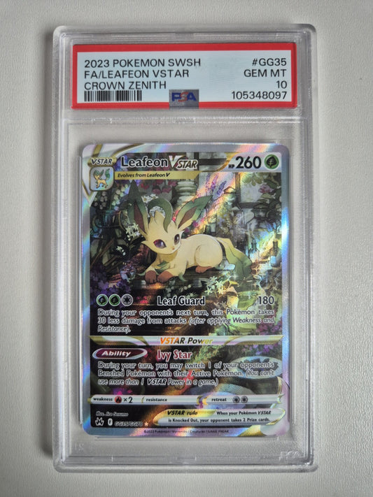 PSA 10 Leafeon VSTAR GG35/GG70 Holo Crown Zenith Card Pokemon Rare GEM MINT
