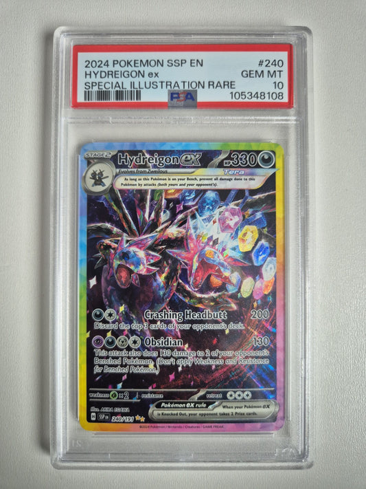 PSA 10 Hydreigon ex 240/191 Sv08 Surging Sparks SIR Pokemon TCG GEM MINT