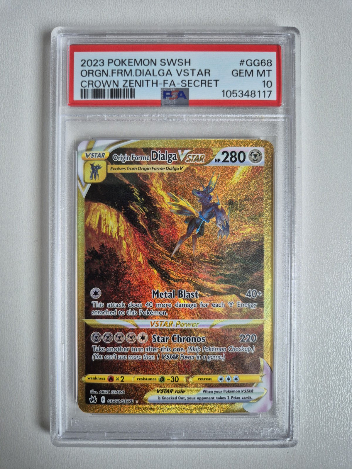 PSA 10 Origin Forme Dialga VSTAR GG68/GG70 Crown Zenith Galarian Gallery Pokemon
