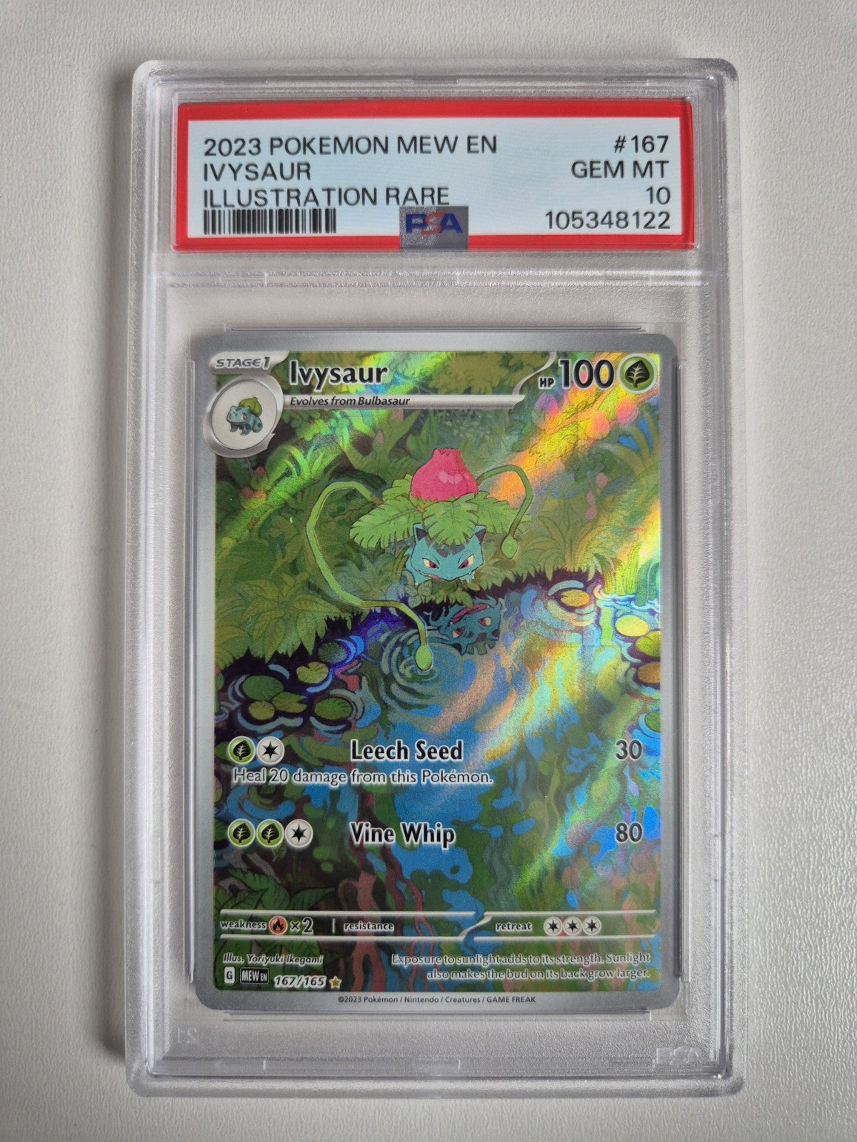 PSA 10 Ivysaur 167/165 Illustration Rare 151 English Pokemon Card Game Gem Mint