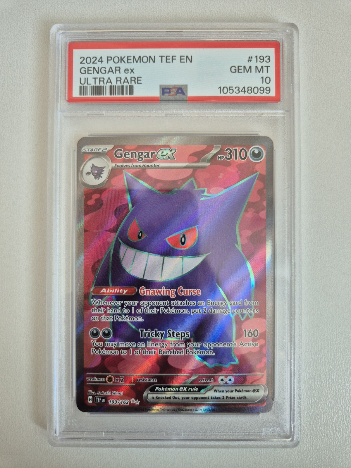 PSA 10 Gengar ex 193/162 Full Art Temporal Forces Rare Pokemon 2024 GEM MINT